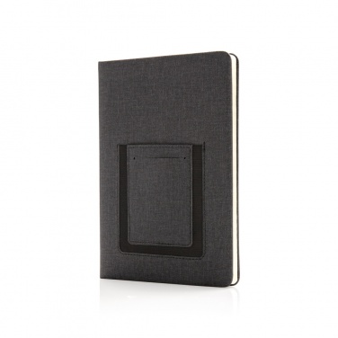Logotrade profilprodukter bild: Deluxe A5 anteckningsbok med telefonfack