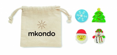 Logotrade profilreklam bild: Set med 4 suddgummi jul