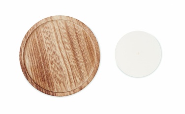 Logotrade kampanjprodukter bild: Ljus med vaniljdoft träfot