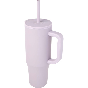Logotrade kampanjprodukter bild: Brady 900 ml RCS-certifierad isolerad mugg med silikonsugrör