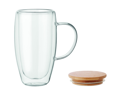 Logotrade profilreklam bild: Dubbelväggig glasmugg 450 ml